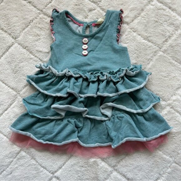 Matilda Jane | Blue Ruffle Little Sprite Dress | Size 6-12 Months - Picture 2 of 10